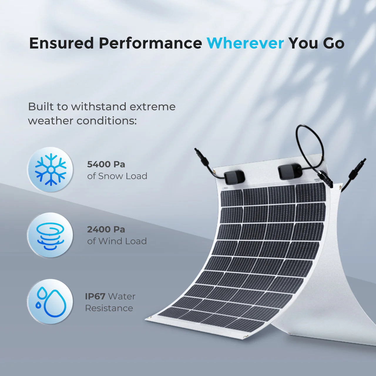 Flexible 50W 12V Monocrystalline Solar Panel